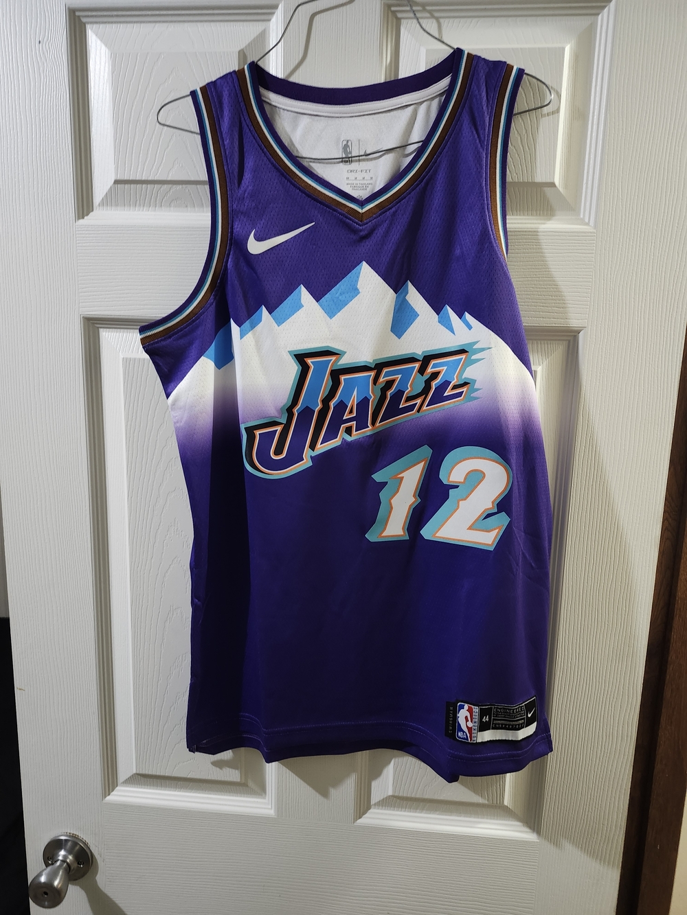 NBA John Stockton  Utah Jazz Purple Teal White #12 Jersey